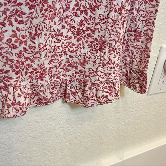 Eileen West Micromodal Floral Long Sleeve Nightgown in White/Red size Medium - Picture 11 of 11